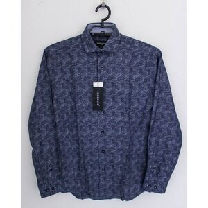 Bogosse Dress Shirt Mens Small 2 Gray Paisley Jacquard Button Down Long Sleeve